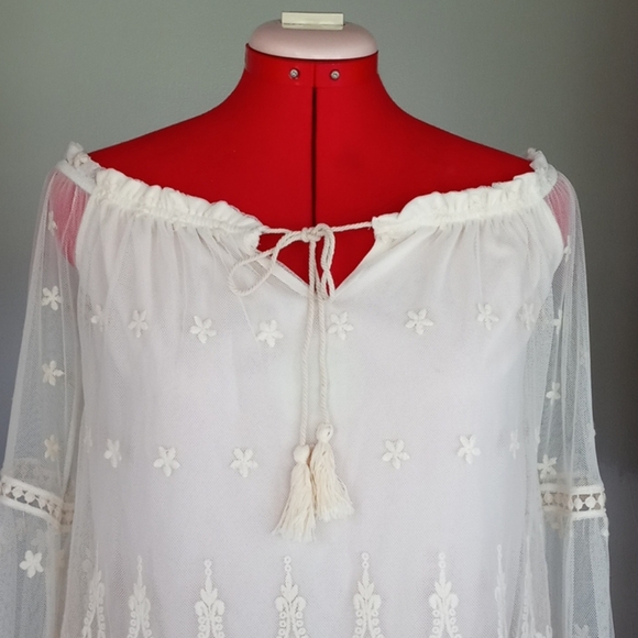 American Rag Off the Shoulder Peasant Blouse Sz Xs - Picture 3 of 10